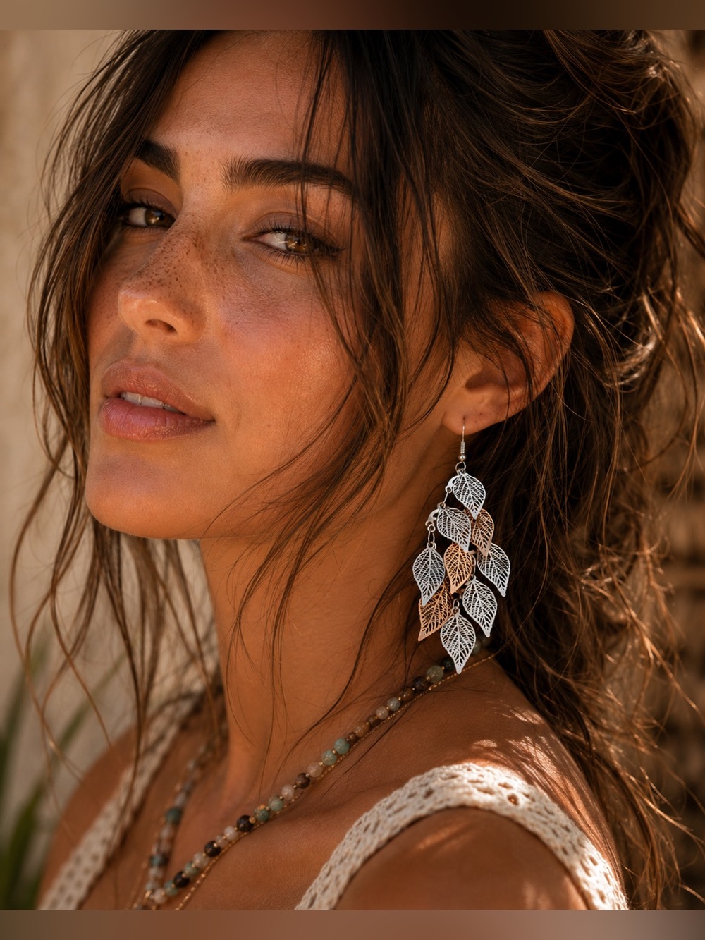 Elegant Silver and Gold Leaf Earrings